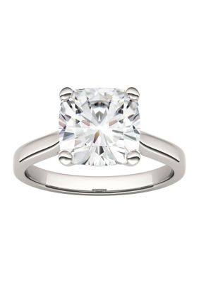 Charles & Colvard 3-1/3 Ct. T.w. Lab Created Moissanite Cushion Solitaire Ring In 14K White Gold