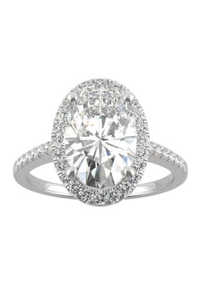 Charles & Colvard 3/4 Ct. T.w. Lab Created Moissanite Oval Halo Engagement Ring In 14K White Gold