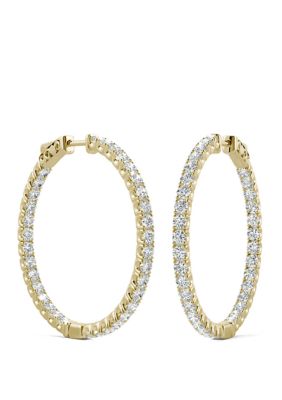 1.36 ct. t.w. Lab Created Moissanite Hoop Earrings