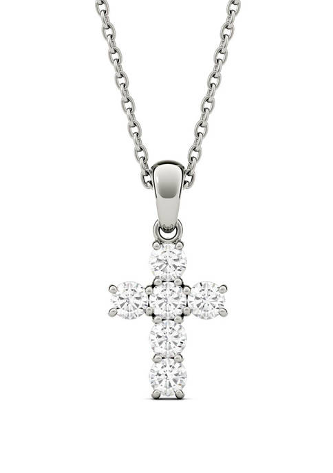 3/8 ct. t.w. Lab Created Moissanite Cross Pendant Necklace 