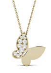 1/6 ct. t.w. Lab Created Moissanite Butterfly Pendant in 14K Yellow Gold