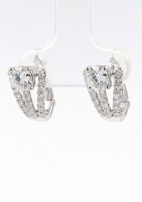 Lab Created 14k Gold 1.38ct. tw. Moissanite Hoop Earrings