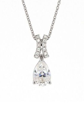 Lab Created 14k Gold 1.62ct. tw. Moissanite Drop Pendant