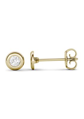 1/5 ct. t.w. Moissanite Bezel Stud Earrings in 14K Yellow Gold