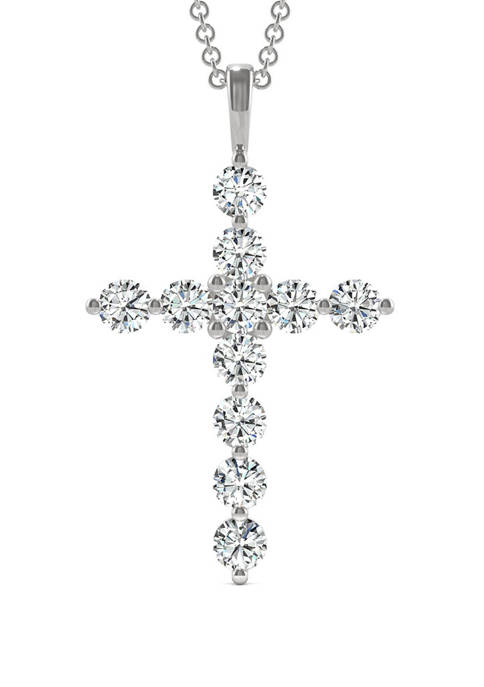 1.1 ct. t.w. Lab Created Moissanite Cross Pendant Necklace 