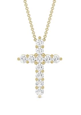 Charles & Colvard 1.1 Ct. T.w. Lab Created Moissanite Cross Pendant Necklace