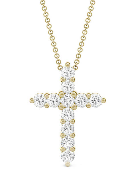 1.1 ct. t.w. Lab Created Moissanite Cross Pendant Necklace 