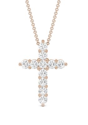 Charles & Colvard 1.1 Ct. T.w. Lab Created Moissanite Cross Pendant Necklace