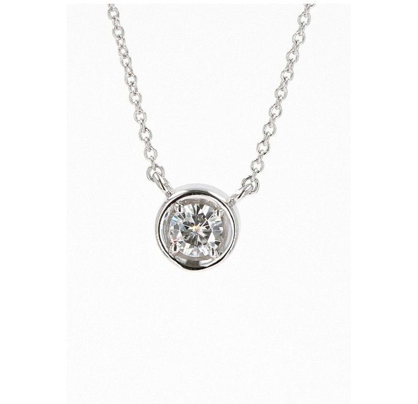 Lab Created Sterling Silver 0.33ct. tw. Moissanite Solitaire Pendant