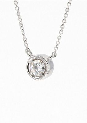 Lab Created Sterling Silver 0.33ct. tw. Moissanite Solitaire Pendant