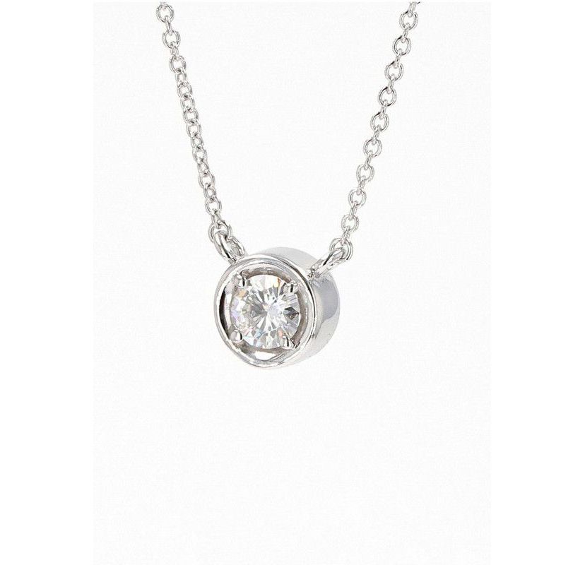 Lab Created Sterling Silver 0.33ct. tw. Moissanite Solitaire Pendant
