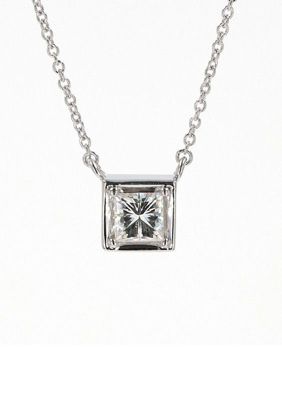 Lab Created Sterling Silver 0.60ct. tw. Moissanite Solitaire Pendant