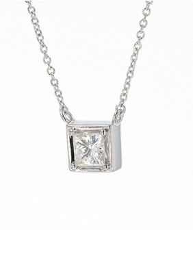 Lab Created Sterling Silver 0.60ct. tw. Moissanite Solitaire Pendant