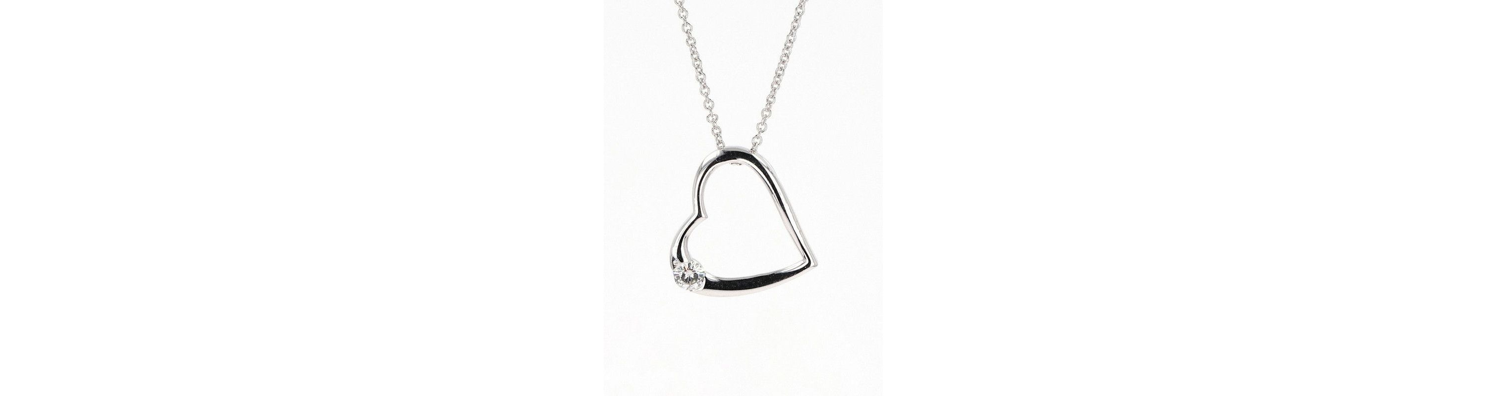 Lab Created Sterling Silver 0.13ct. tw. Moissanite Heart Pendant