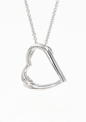 Lab Created Sterling Silver 0.13ct. tw. Moissanite Heart Pendant