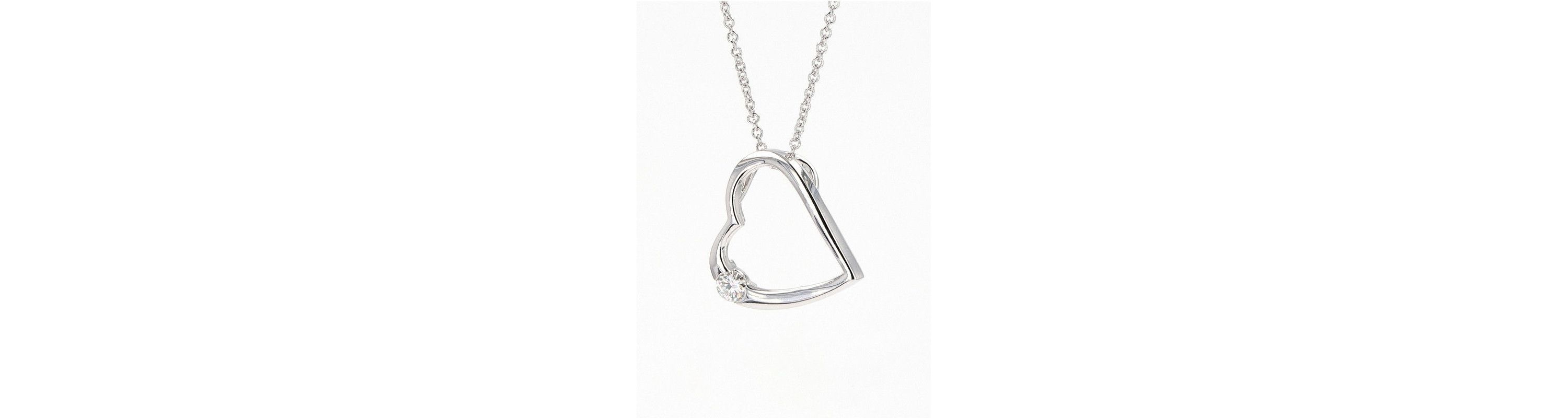 Lab Created Sterling Silver 0.13ct. tw. Moissanite Heart Pendant
