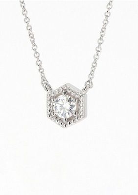 Lab Created Sterling Silver 0.33ct. tw. Moissanite Halo Pendant