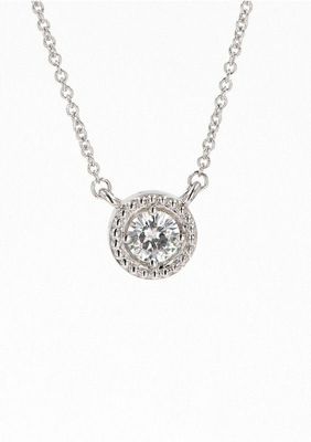 Lab Created Sterling Silver 0.33ct. tw. Moissanite Halo Pendant