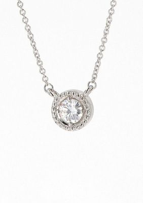 Lab Created Sterling Silver 0.33ct. tw. Moissanite Halo Pendant