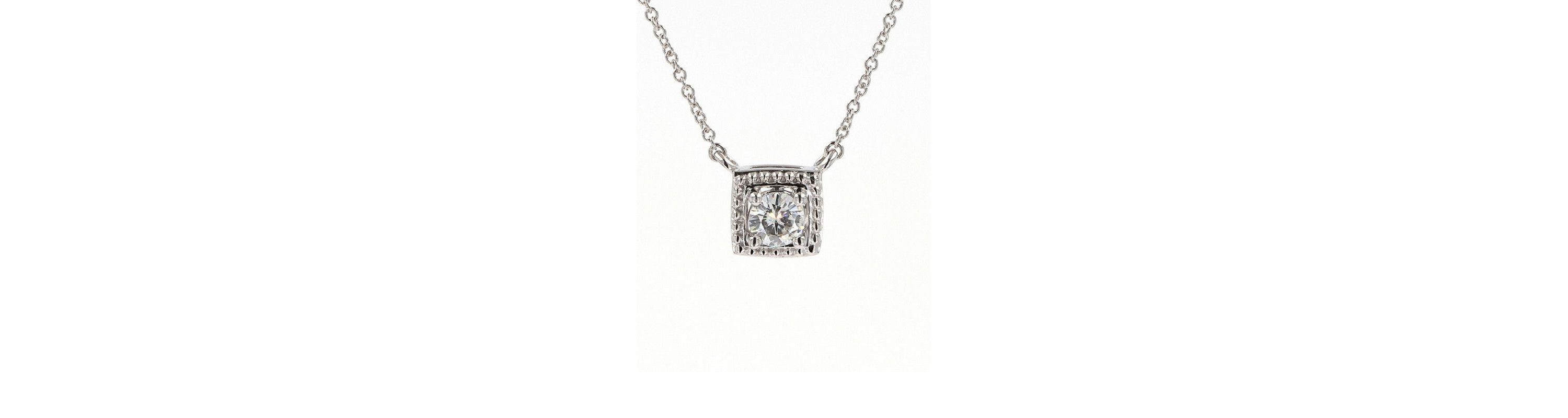 Lab Created Sterling Silver 0.33ct. tw. Moissanite Halo Pendant