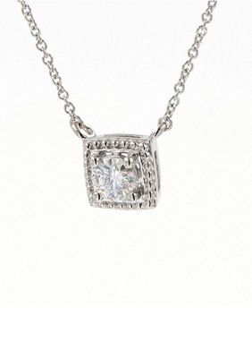 Lab Created Sterling Silver 0.33ct. tw. Moissanite Halo Pendant