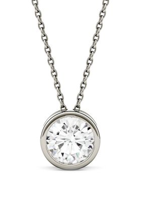 Charles & Colvard 1 Ct. T.w. Lab Created Moissanite Solitaire Pendant Necklace In 14K White Gold