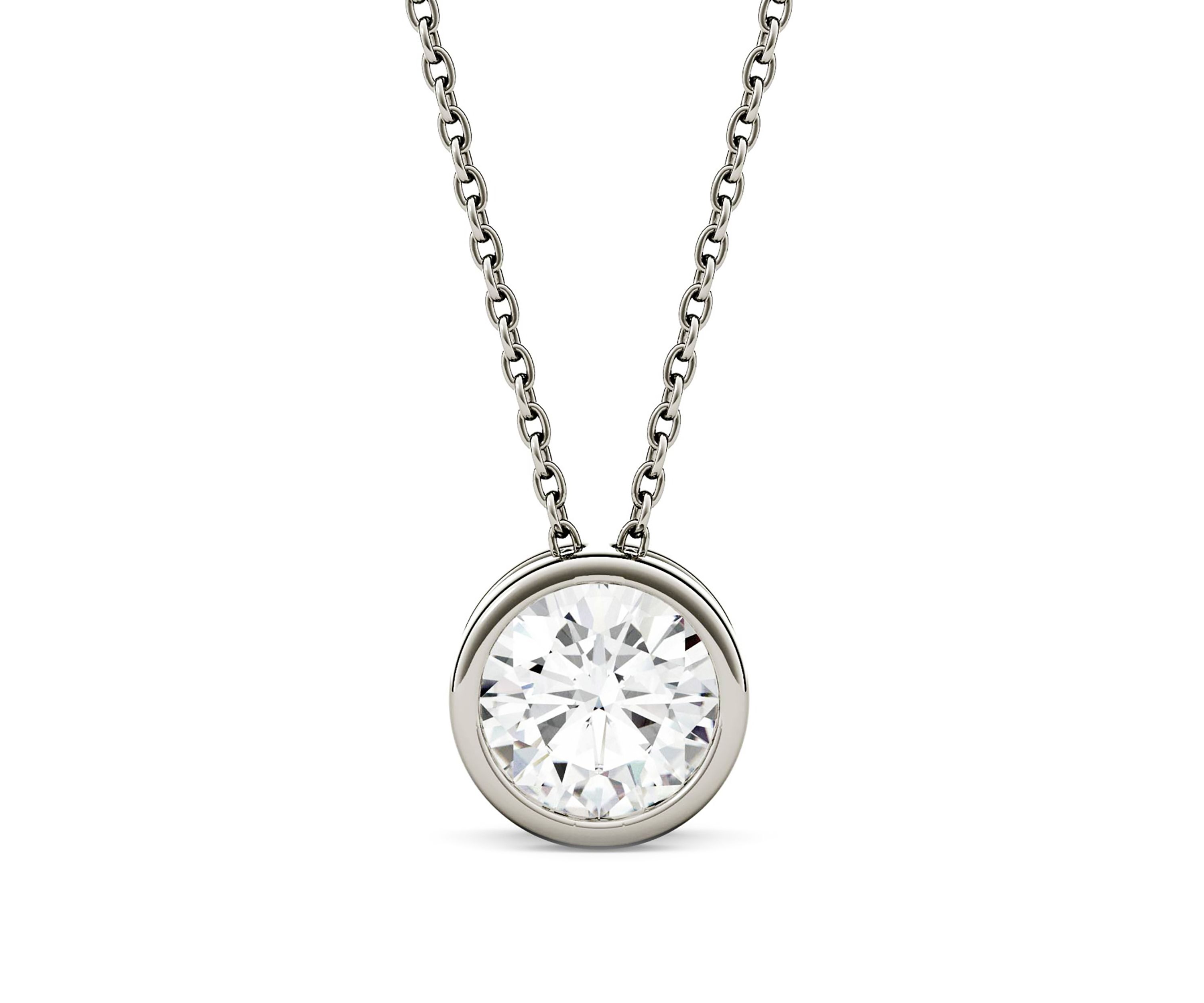 1 ct. t.w. Lab Created Moissanite Solitaire Pendant Necklace in 14K White Gold 