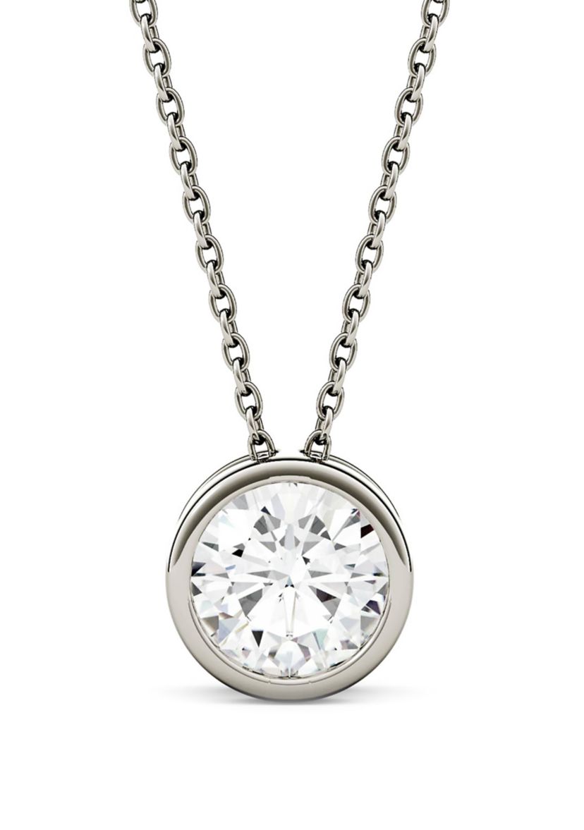 1 ct. t.w. Lab Created Moissanite Solitaire Pendant Necklace in 14K White Gold 