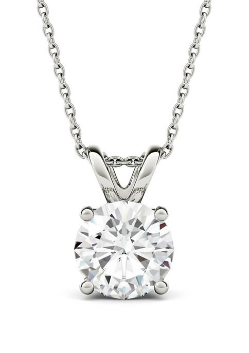 1.9 ct. t.w. Lab Created Moissanite Solitaire Pendant Necklace in 14K White Gold