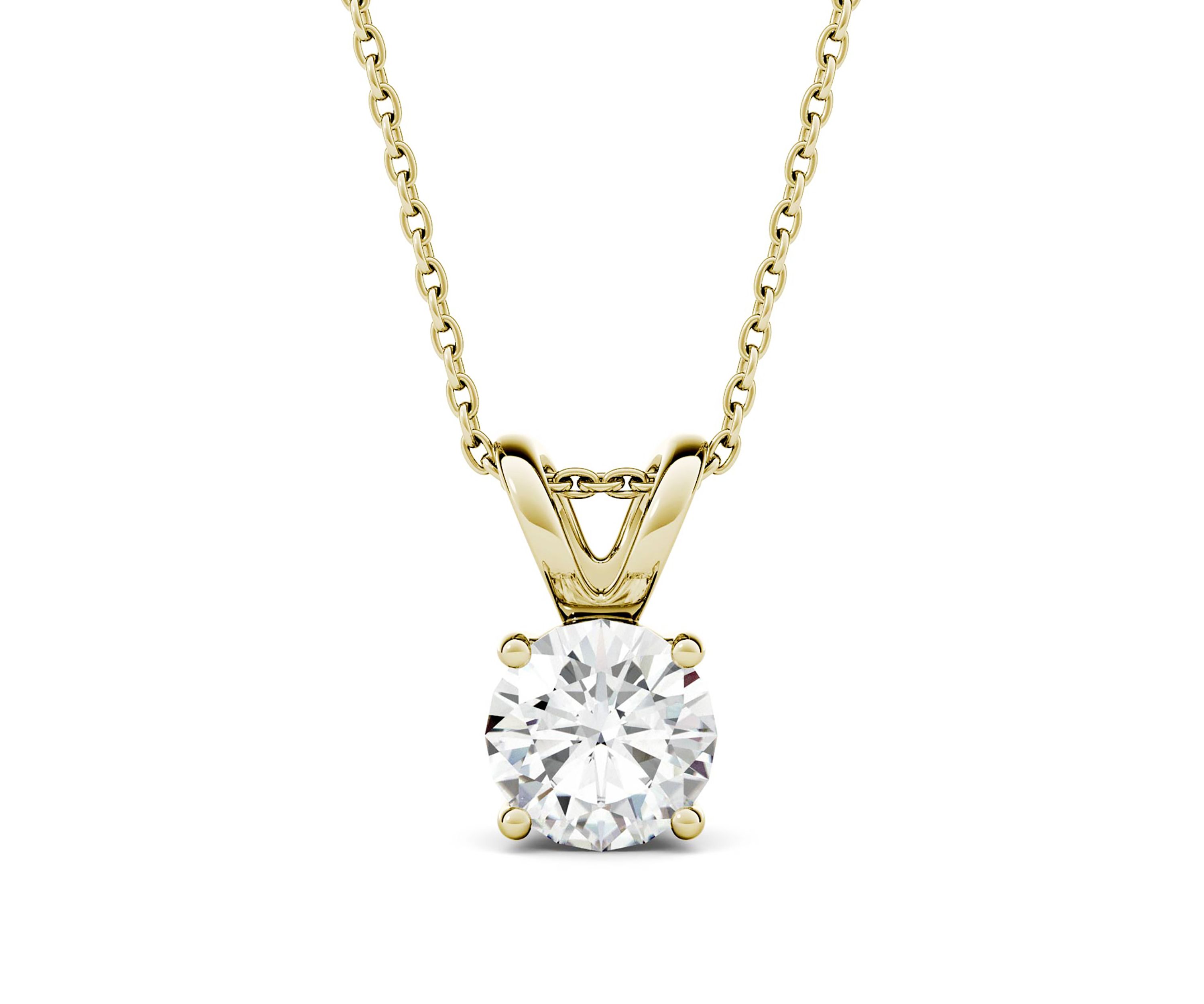  1 ct. t.w. Moissanite Solitaire Pendant in 14k Yellow Gold