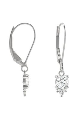 1/2 ct. t.w. Lab Created Moissanite Lever Back Earrings in 14k White Gold