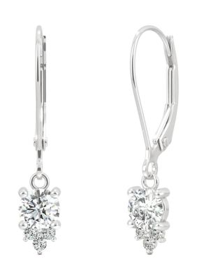 1/2 ct. t.w. Lab Created Moissanite Lever Back Earrings in 14k White Gold