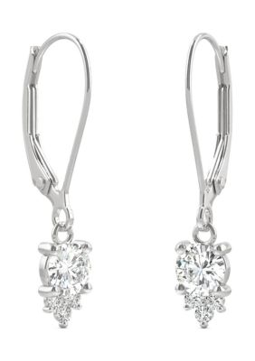 1/2 ct. t.w. Lab Created Moissanite Lever Back Earrings in 14k White Gold