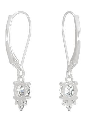 1/2 ct. t.w. Lab Created Moissanite Lever Back Earrings in 14k White Gold