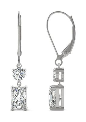 3/4 ct. t.w. Lab Created Moissanite Leverback Earrings in 14k White Gold