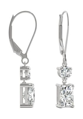 3/4 ct. t.w. Lab Created Moissanite Leverback Earrings in 14k White Gold