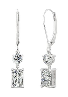 3/4 ct. t.w. Lab Created Moissanite Leverback Earrings in 14k White Gold