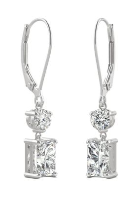 3/4 ct. t.w. Lab Created Moissanite Leverback Earrings in 14k White Gold