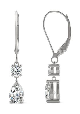 1 ct. t.w. Lab Created Moissanite Leverback Earrings in 14k White Gold