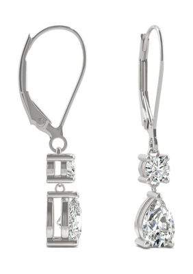 1 ct. t.w. Lab Created Moissanite Leverback Earrings in 14k White Gold