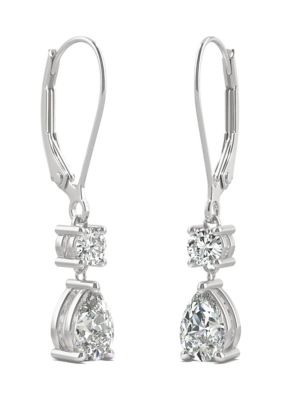 1 ct. t.w. Lab Created Moissanite Leverback Earrings in 14k White Gold