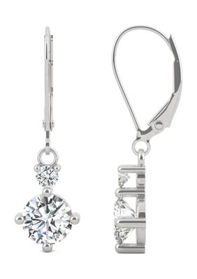 Charles & Colvard 3/4 Ct. T.w. Lab Created Moissanite Leverback Earrings In 14K White Gold