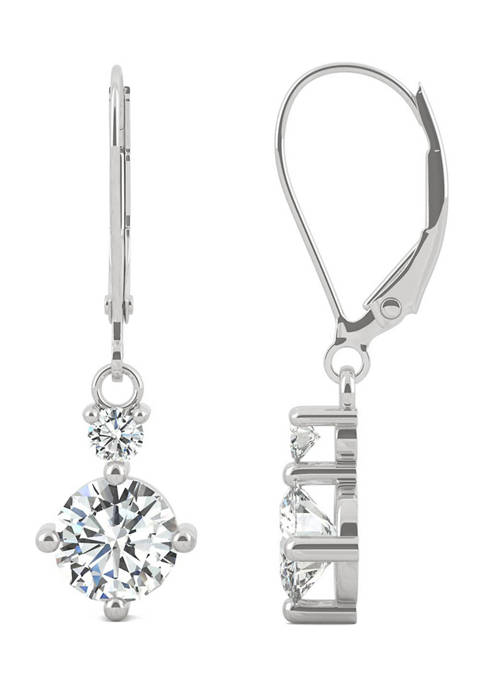 3/4 ct. t.w. Lab Created Moissanite Leverback Earrings in 14k White Gold