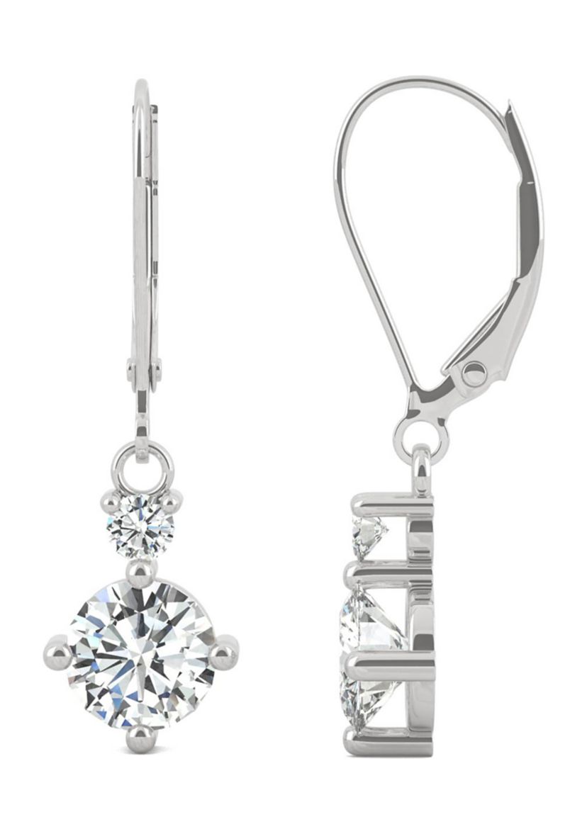3/4 ct. t.w. Lab Created Moissanite Leverback Earrings in 14k White Gold