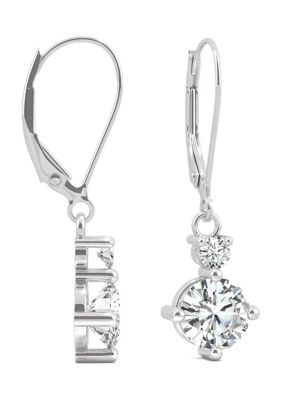 3/4 ct. t.w. Lab Created Moissanite Leverback Earrings in 14k White Gold