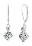 3/4 ct. t.w. Lab Created Moissanite Leverback Earrings in 14k White Gold