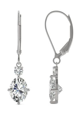 7/8 ct. t.w. Lab Created Moissanite Lever Back Earrings in 14k White Gold