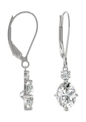 7/8 ct. t.w. Lab Created Moissanite Lever Back Earrings in 14k White Gold