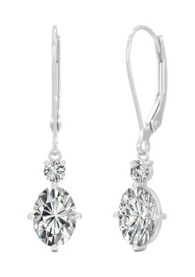 7/8 ct. t.w. Lab Created Moissanite Lever Back Earrings in 14k White Gold