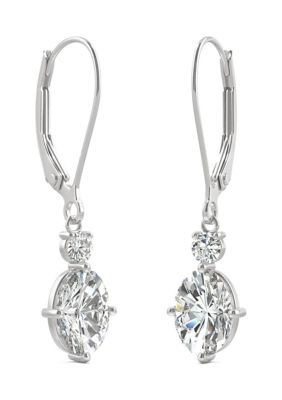 7/8 ct. t.w. Lab Created Moissanite Lever Back Earrings in 14k White Gold